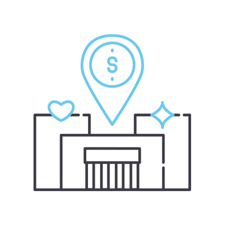 location line icon, outline symbol, vector illustration, concept signのイラスト素材