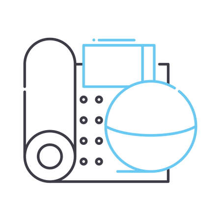 yoga equipment line icon, outline symbol, vector illustration, concept signのイラスト素材