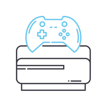 home video game line icon, outline symbol, vector illustration, concept signのイラスト素材