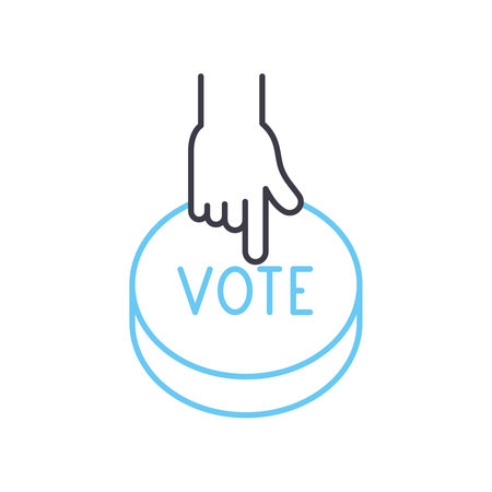 voting line icon, outline symbol, vector illustration, concept sign