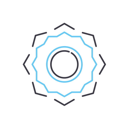 sun line icon, outline symbol, vector illustration, concept signのイラスト素材