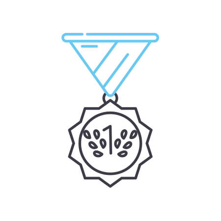 winner medal line icon, outline symbol, vector illustration, concept signのイラスト素材