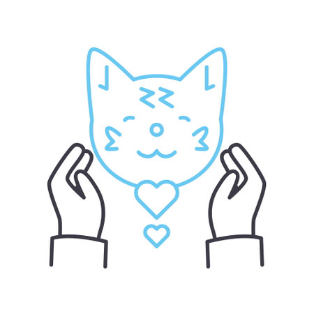 animals help line icon, outline symbol, vector illustration, concept signのイラスト素材