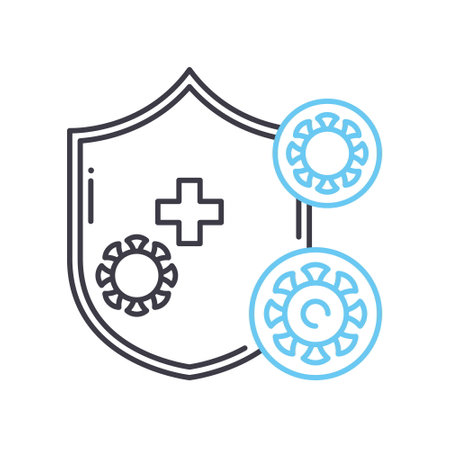 antivirus firewall line icon, outline symbol, vector illustration, concept signのイラスト素材