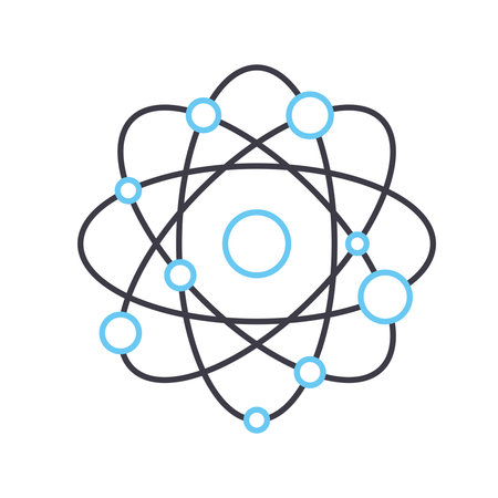 atom line icon, outline symbol, vector illustration, concept signのイラスト素材