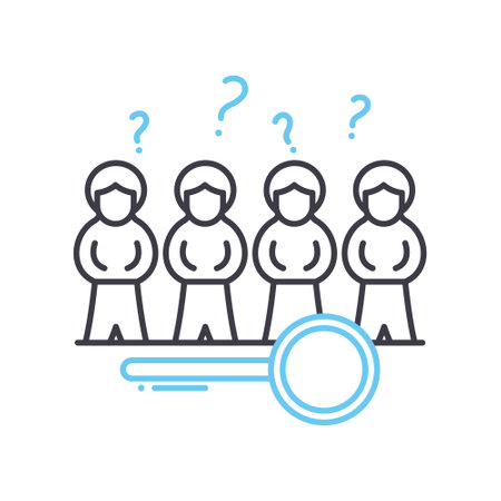 audience research line icon, outline symbol, vector illustration, concept signのイラスト素材