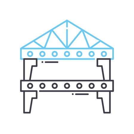 architecture engineering line icon, outline symbol, vector illustration, concept signのイラスト素材