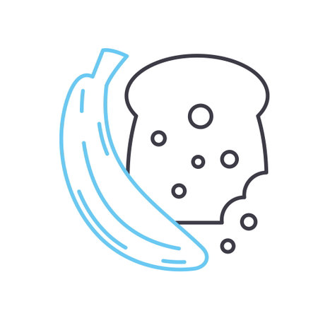banana bread line icon, outline symbol, vector illustration, concept signのイラスト素材
