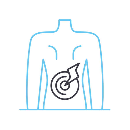 backache line icon, outline symbol, vector illustration, concept signのイラスト素材