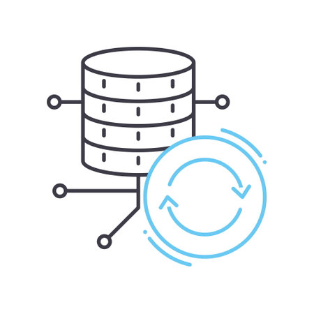 backup line icon, outline symbol, vector illustration, concept signのイラスト素材