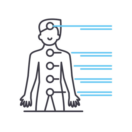 bodys meridians line icon, outline symbol, vector illustration, concept signのイラスト素材