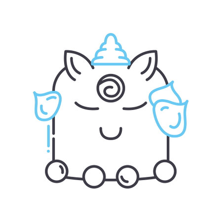 cake line icon, outline symbol, vector illustration, concept signのイラスト素材