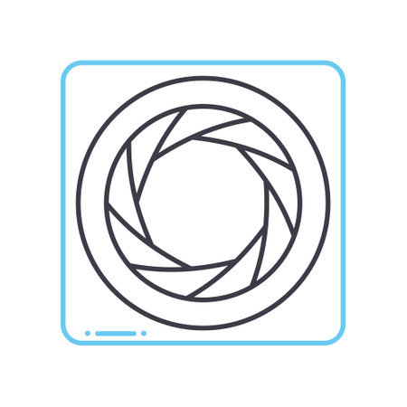 camers lens line icon, outline symbol, vector illustration, concept signのイラスト素材