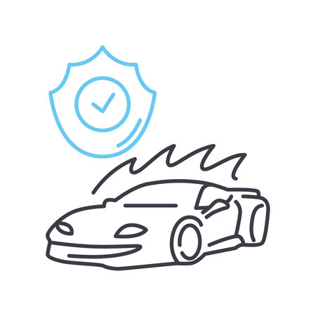 car insurance line icon, outline symbol, vector illustration, concept signのイラスト素材