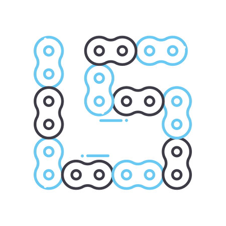 car chain line icon, outline symbol, vector illustration, concept signのイラスト素材