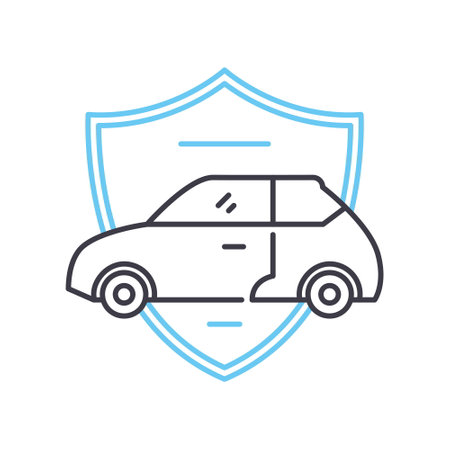 car insurance line icon, outline symbol, vector illustration, concept signのイラスト素材