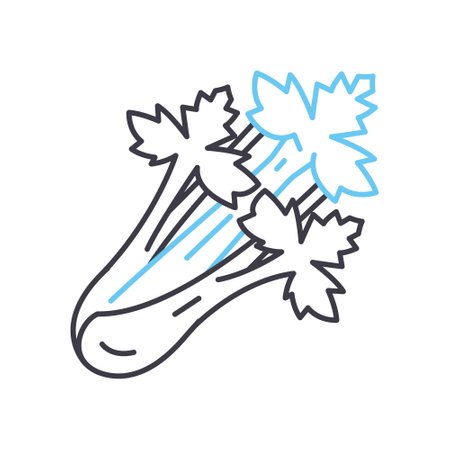 celery line icon, outline symbol, vector illustration, concept signのイラスト素材