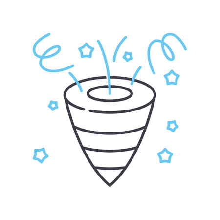 celebration line icon, outline symbol, vector illustration, concept signのイラスト素材