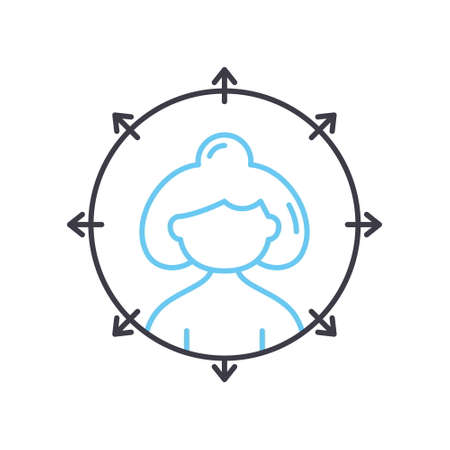 communication abilities line icon, outline symbol, vector illustration, concept signのイラスト素材