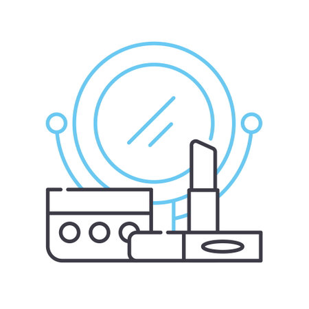 cosmetics line icon, outline symbol, vector illustration, concept signのイラスト素材