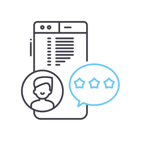 customer review line icon, outline symbol, vector illustration, concept signのイラスト素材