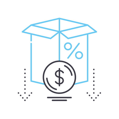depreciation line icon, outline symbol, vector illustration, concept signのイラスト素材