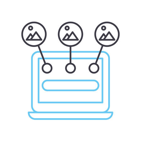 design algorythm line icon, outline symbol, vector illustration, concept sign