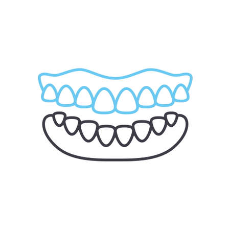 denture line icon, outline symbol, vector illustration, concept signのイラスト素材
