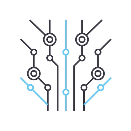 decision tree line icon, outline symbol, vector illustration, concept signのイラスト素材