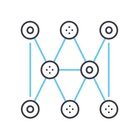 distributed data infrastructure line icon, outline symbol, vector illustration, concept signのイラスト素材