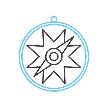direction compass line icon, outline symbol, vector illustration, concept signのイラスト素材