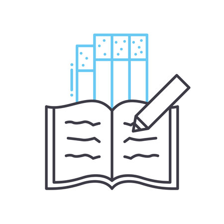 diary line icon, outline symbol, vector illustration, concept signのイラスト素材