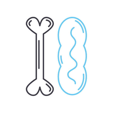 dog toy line icon, outline symbol, vector illustration, concept signのイラスト素材