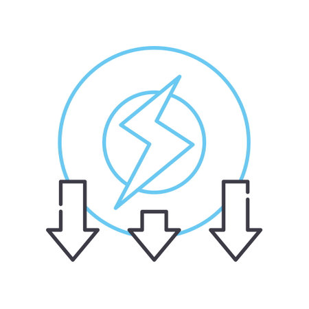 energy consumption line icon, outline symbol, vector illustration, concept signのイラスト素材