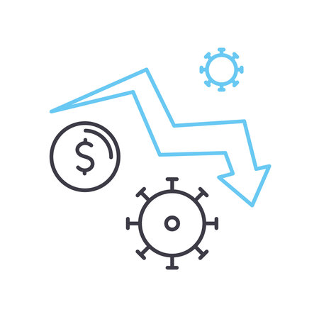 financial loss line icon, outline symbol, vector illustration, concept sign