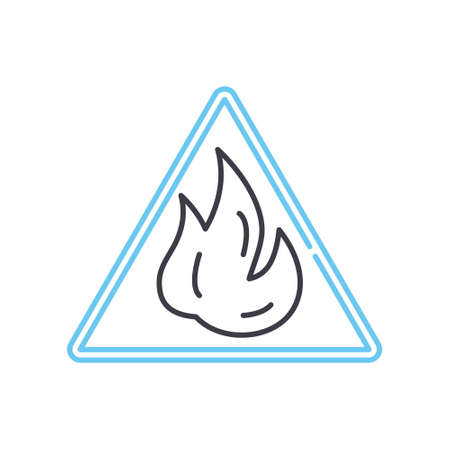 fire hazard line icon, outline symbol, vector illustration, concept signのイラスト素材