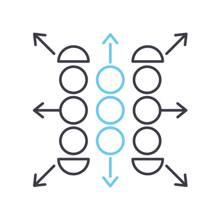 framework deployment line icon, outline symbol, vector illustration, concept signのイラスト素材