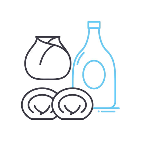 food and drinks line icon, outline symbol, vector illustration, concept signのイラスト素材