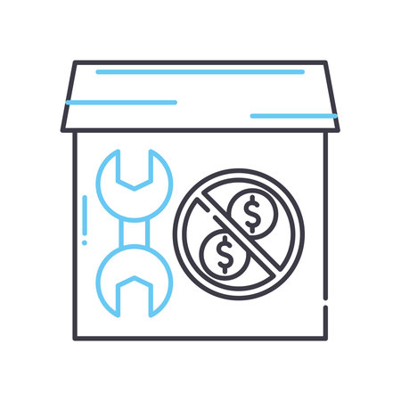 fix free line icon, outline symbol, vector illustration, concept signのイラスト素材