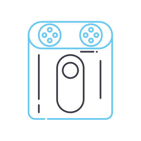 flashlight line icon, outline symbol, vector illustration, concept signのイラスト素材