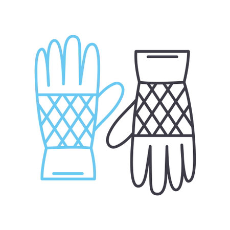 glove line icon, outline symbol, vector illustration, concept signのイラスト素材