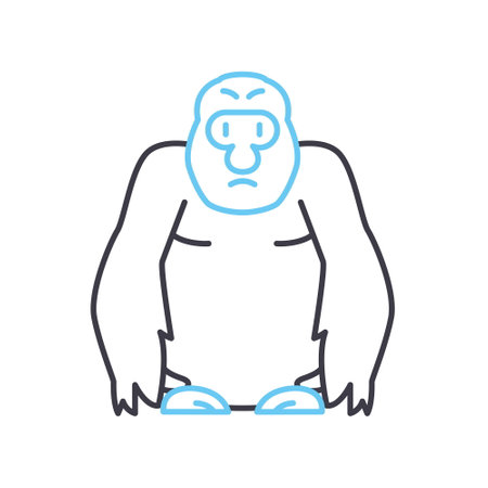 gorilla line icon, outline symbol, vector illustration, concept signのイラスト素材