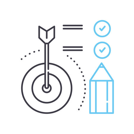 goal strategy line icon, outline symbol, vector illustration, concept signのイラスト素材