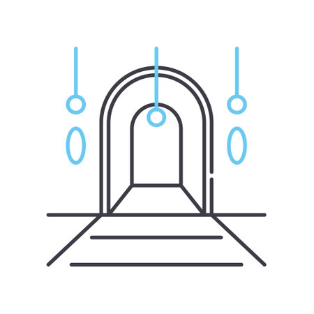 hallway line icon, outline symbol, vector illustration, concept signのイラスト素材