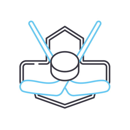 hockey line icon, outline symbol, vector illustration, concept signのイラスト素材