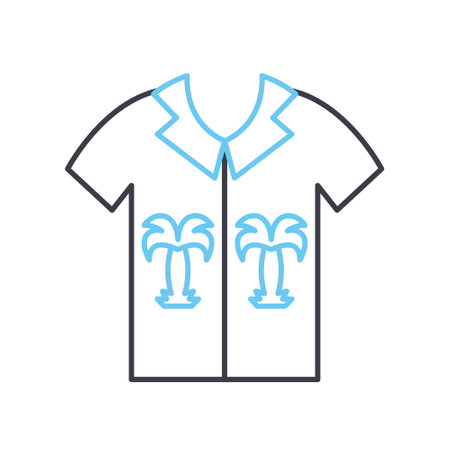 hawaiian shirt line icon, outline symbol, vector illustration, concept signのイラスト素材
