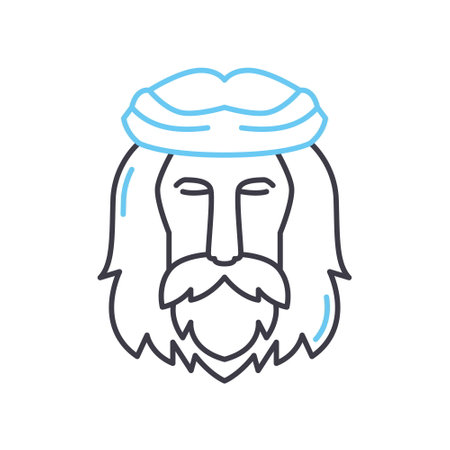 jesus christ line icon, outline symbol, vector illustration, concept signのイラスト素材