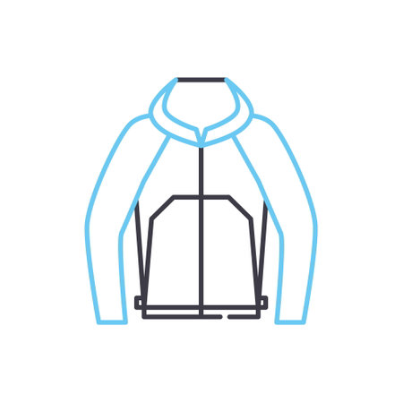 jacket line icon, outline symbol, vector illustration, concept signのイラスト素材