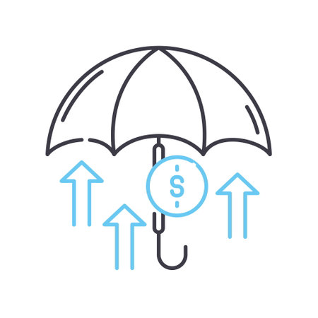 investment protection line icon, outline symbol, vector illustration, concept signのイラスト素材