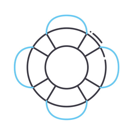 lifebuoy support line icon, outline symbol, vector illustration, concept signのイラスト素材